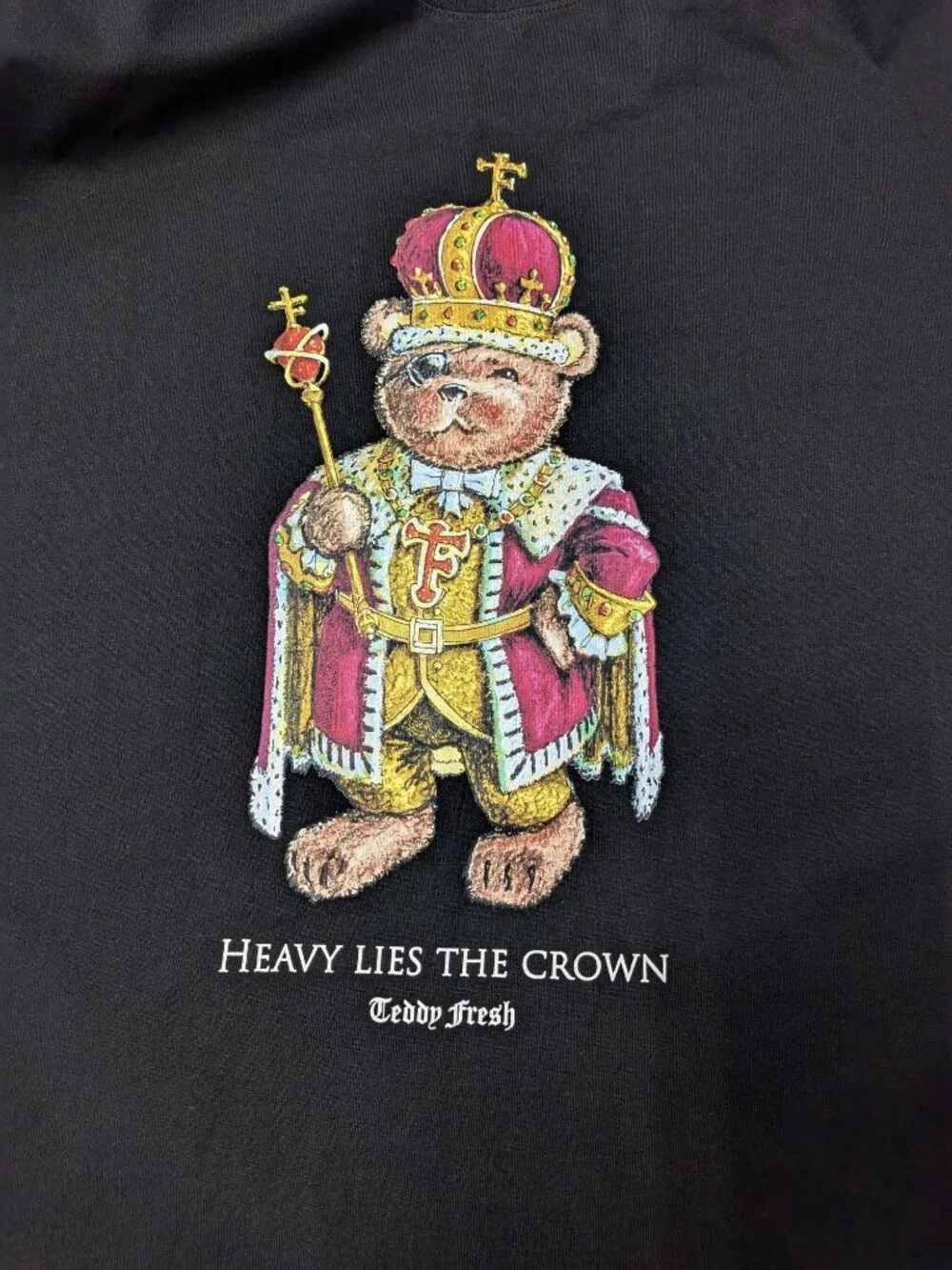 Teddy Fresh Graphic Bear Crown‎ T Shirt Streetwear Y2K Urban Kawaii Casual Large